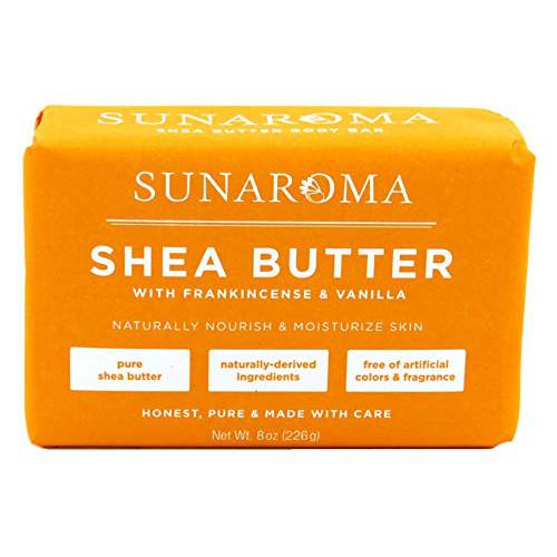 Sunaroma Soap Bar Shea Butter 8 Ounce (Pack of 3)