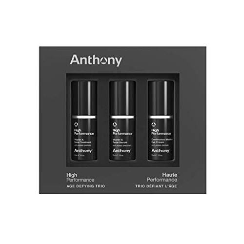 Anthony High Performance Trio Kit, Set Includes HP Continuous Moisture Eye Cream 0.5 Fl Oz, HP Vitamin C Facial Serum 0.5 Fl Oz, HP Vitamin A Hydrating Facial Lotion 0.5 Fl Oz