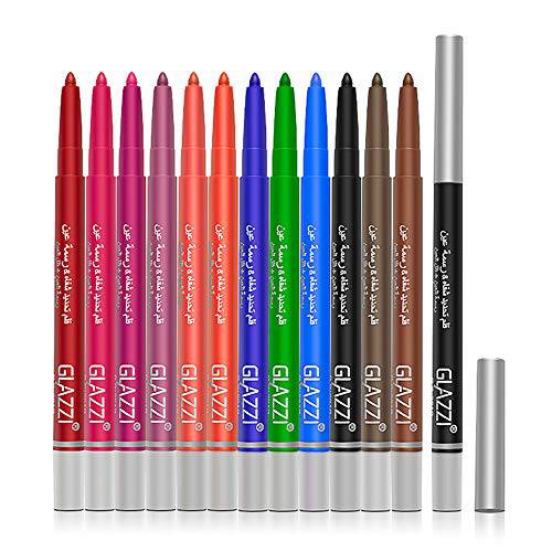 Eyeliner Pencil Set - 12 Colors Retractable Eye Makeup Liners for Women, Easy Apply Colored Eyebrow Pen Waterproof Eye Shadow Pencils by “wonder X”