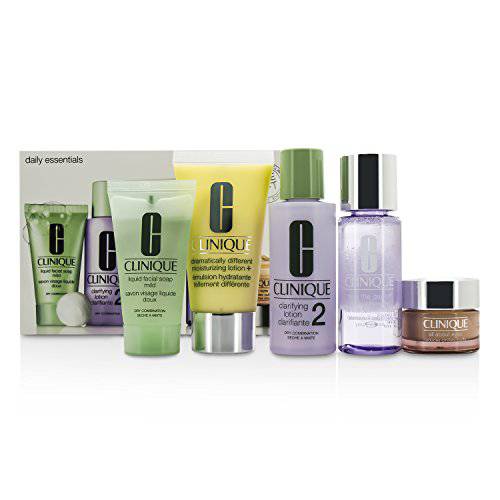 Daily Essentials Set - Dry Combination Skin by Clinique for Unisex - 5 Pc Set