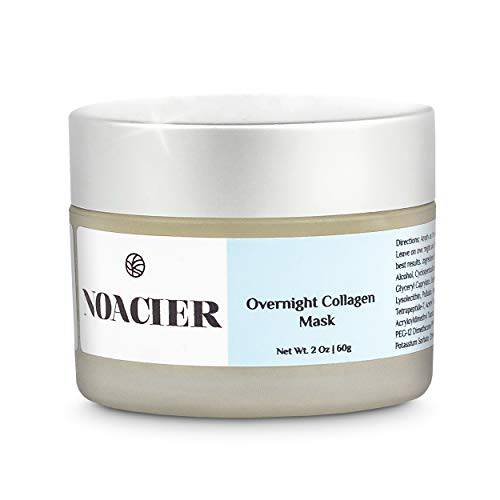 NOACIER Face Moisturizer Collagen Cream – Anti Aging Night Cream - Made in USA - Overnight Hydrating Face Masks with Squalane Oil, Peptides, Glycerin, 2 Oz.