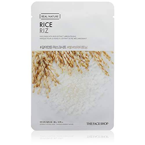 The Face Shop Real Nature Face Mask | Hydrates & Soothes Skin | Naturally-Derived, Mild Formula Without Additives & High Adhesiveness | K Beauty Facial Skincare for Oily & Dry Skin