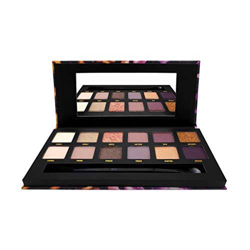 W7 Wild Eyes Eyeshadow Palette - 14 Natural, Purple Smoke Colors - Flawless Long-Lasting Makeup