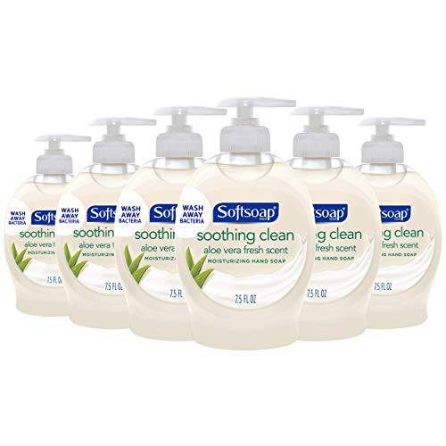 Softsoap Moisturizing Liquid Hand Soap, Soothing Clean Aloe Vera - 7.5 Fl Oz (Pack of 6)