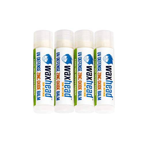 Waxhead Lip Sunscreen - Zinc Oxide Lip Balm Sunscreen for Lips, Lip Therapy, Lip SPF, Lanolin Lip Balm, Shea Butter Lip Balm, Sunscreen Lip Balm, Organic Lip Balm (4 pack, Mint)