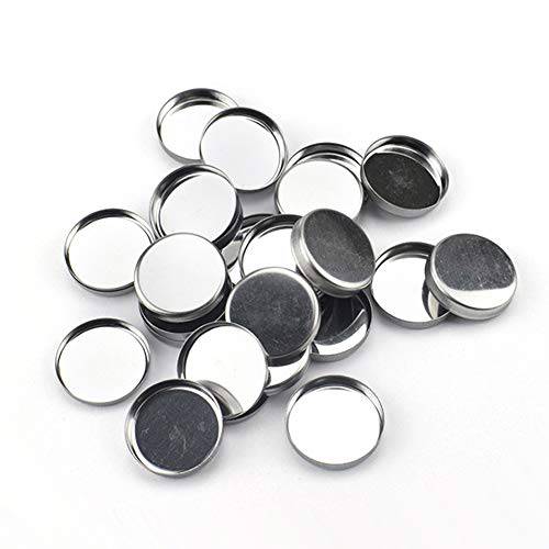 50 Pieces Empty Round Metal Tin Palette Pans Round Metal Pans Cosmetic Eyeshadow Pans for Eyeshadow Palette Magnetic Makeup Palette, 26mm Diameter 3.5mm Height