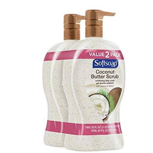 Softsoap Body Wash with Coconut Scrub Pump, Two 32 Oz.
