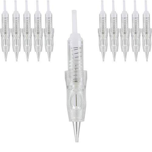 10 PCS M3 Needle Cartridge With Safety Membrane - Compatible with Intelli, Lady, Meraki & Arrow Permanent Make Up Machine By Mellie Microblading (Needle, 1RL .20mm)