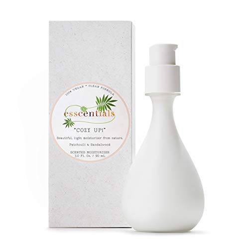 Esscentials Cozy Up Moisturizer by Scent Beauty - Beautiful and Light Moisturizing Lotion from Nature - Vegan and Non-Toxic Moisturizer Featuring Patchouli and Sandalwood - 3.0 Oz / 90ml