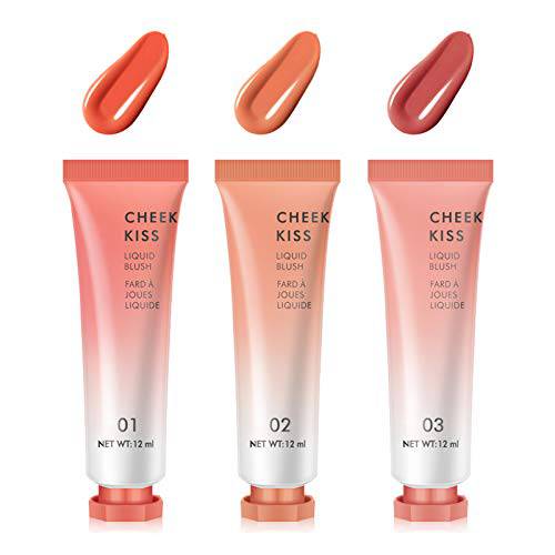 [3 Pack] Erinde Liquid Blush Cream Blush Makeup Lightweight, Breathable Feel, Sheer Flush Of Color, Natural-Looking, Dewy Finish Gel Blush, Ideal Cheek Blush Gift for Women(Set A 123