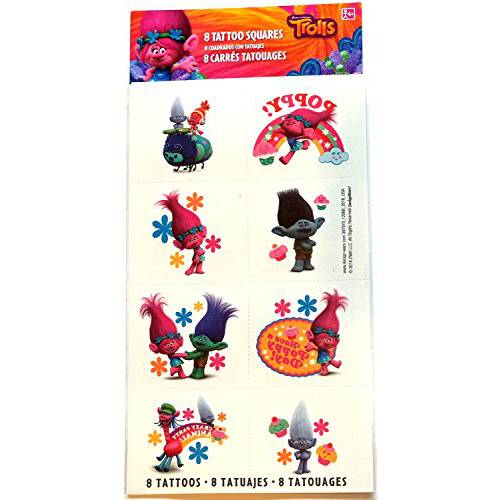 amscan Tattoo Favor, Trolls Collection, Party Accessory, Multicolor