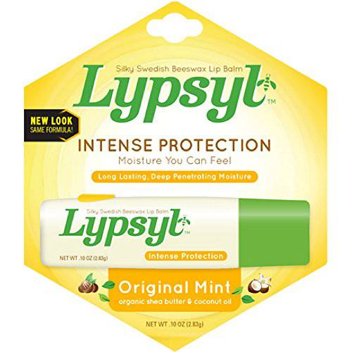 Lypsyl Intense Protection Original Mint, Lip Balm 0.10 oz (Pack of 10)