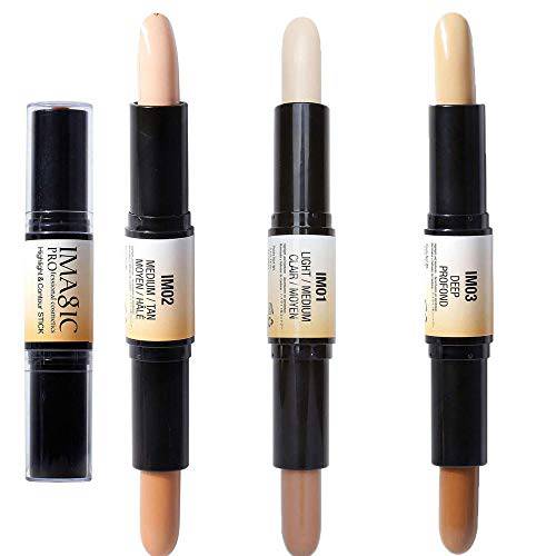 DELISOUL 6 Colors Highlight and Contour Stick,Dual-Ended Full Coverage Wonder Stick,Color Corrector Concealer Stick,Contouring Highlighting Foundation,Shadow Cream Pen Body Shading Makeup Stick Set