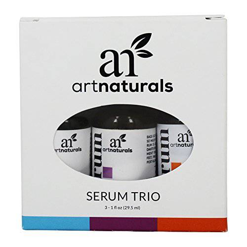 artnaturals Anti-Aging-Set with Vitamin-C Retinol and Hyaluronic-Acid - (3 x 1 Fl Oz / 30ml) Serum for Anti Wrinkle and Dark Circle Remover – All Natural and Moisturizing