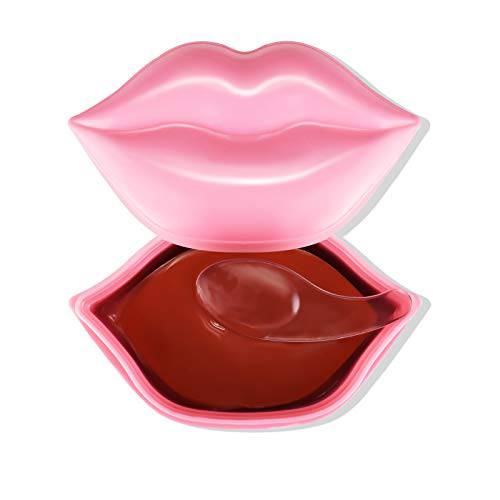 FREEORR 20Pcs Moisturizing Lip Mask, Lip Sleep Mask Smooth Chapped Lip and Restores Moisture Plumping Dry Lips Overnight Lip Care Fall/Winter Collagen Lip Mask Crystal Lip Care Gel Pads Lip Masks Effectively Nourishes the Lip Skin（Pink）