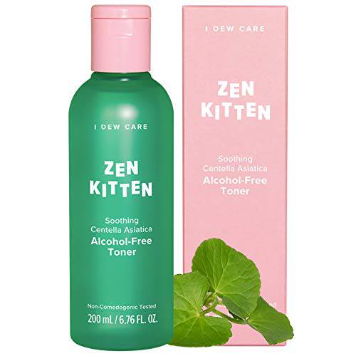 I DEW CARE Zen Kitten | Non-comedogenic Alcohol-Free Toner with Centella Asiatica | Facial Toner for Acne, Blemish-Prone, and Sensitive Skin | Korean Skincare, Vegan, Cruelty-Free, Paraben-Free