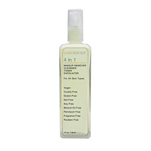 Luxe Beauty: 4 in 1 Cleanser - Skin Detox (4 fl oz.) - Makeup Remover - Bioactive Herbs and Botanicals - Balances Skin’s pH - Natural Cleanser, Toner, and Exfoliator - For All Skin Types
