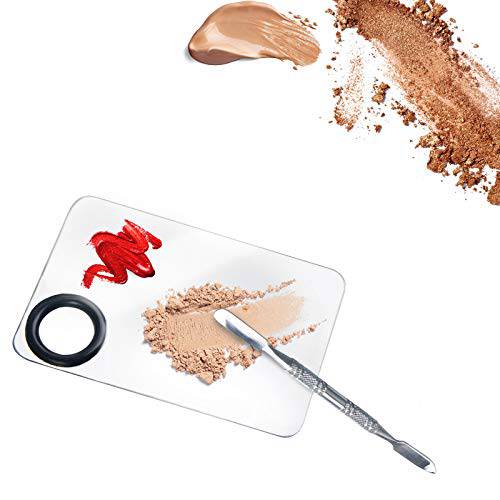 ALIOBC Makeup Mixing Palette, Upgrad Stainless Steel Metal Mixing Tray with Spatula Artist Tool for Mixing Foundation Nail-Art