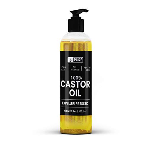 Pure Original Ingredients Castor Oil (16 fl oz) Expeller Pressed, Non GMO, Pure & Natural, Oil for Skin & Hair