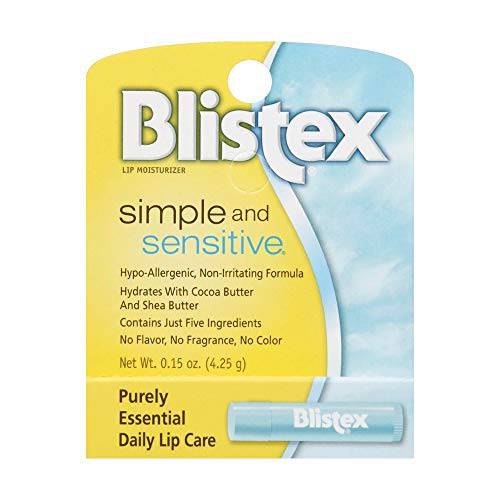 Blistex Simple & Sensitive Lip Moisturizer 0.15 oz (Pack of 4)