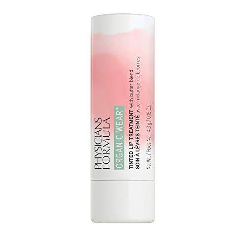 Physicians Formula Organic Wear Tinted All Natural Lip Balm Treatment Tickled Pink | Dermatologist Tested, Clinicially Tested