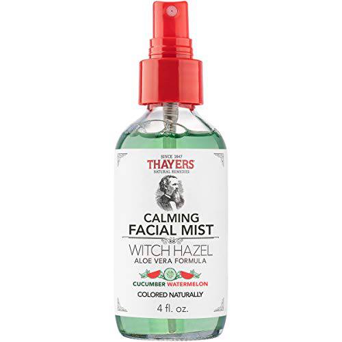 THAYERS Alcohol-Free Witch Hazel Facial Mist Toner with Aloe Vera, Calming Cucumber Watermelon, 4 Ounce