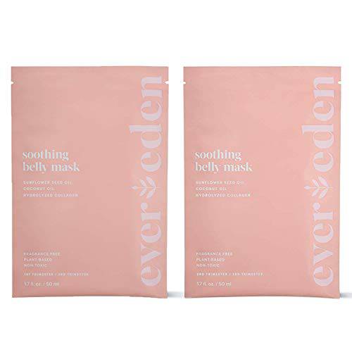 Evereden Soothing Belly Mask Multi-Size 2-pack Bundle | Includes 1st/2nd Trimester and 2/3 Trimester Size | Clean and Unscented Belly Mask for Pregnancy | Natural and Plant Based Pregnancy Skincare