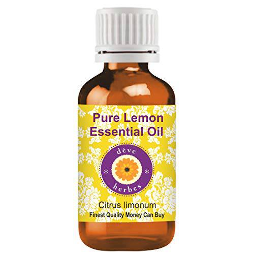 Deve Herbes Pure Lemon Essential Oil (Citrus limonum) 100% Therapeutic Grade Steam Distilled 30ml (1 oz)