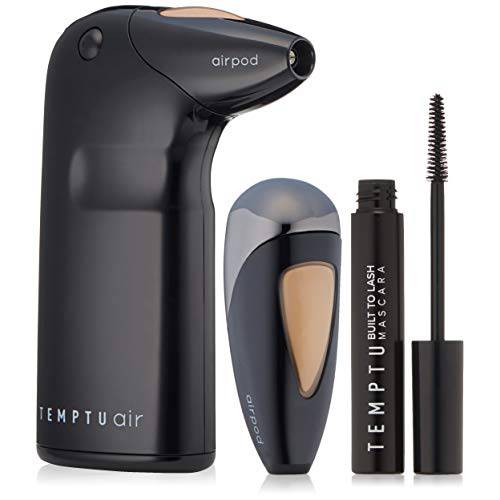 Temptu Air Modern Glam Holiday Set: At-Home Air Brush Makeup with Additional Pod and Mascara, Long-Wear, Buildable Foundation, Various Shades