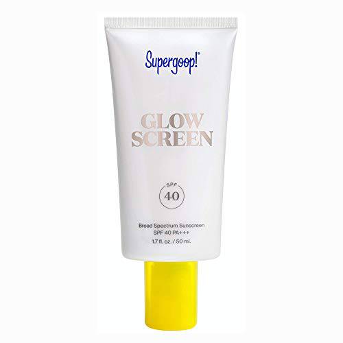 Supergoop Glowscreen SPF 40 PA+++, 1.7 fl oz - Primer + Broad Spectrum Sunscreen That Helps Filter Blue Light - Adds Instant Glow & Hydration - Contains Hyaluronic Acid, Vitamin B5 & Niacinamide