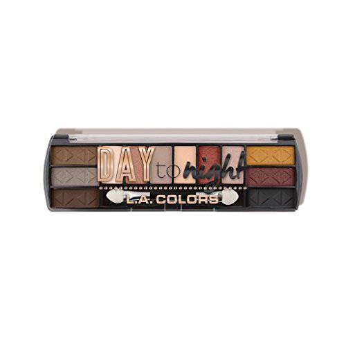 L.A. COLORS Day To Night 12 Color Eyeshadow Palette, Sundown, 0.28 oz. (CES430)