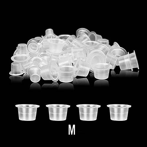 Anghie Tattoo Ink Cups, 500pcs Tattoo Ink Caps Dispoable Ink Cups 11 Medium Ink Caps White Cups Without Base Pigment Cups for Tattoo Ink Supplies(Medium-500pcs)