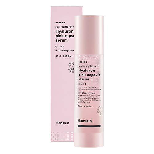 Hanskin Real Complexion Hyaluron Pink Capsule Serum with Vitamin B12, Intensive Moisture Deep Hydration, Hyaluronic Acid [50ml]