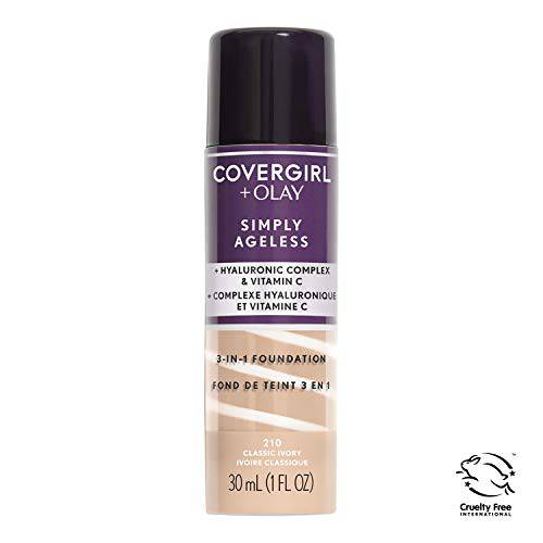 COVERGIRL+Olay Simply Ageless 3-in-1 Liquid Foundation Classic Ivory, 1 Fl Oz (Pack of 1) (packaging may vary)