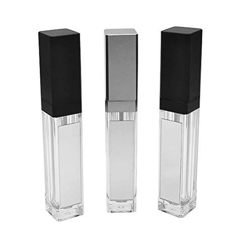 Lurrose 3pcs Empty Clear Lip Gloss Tubes LED Light Lip Glaze Tubes with Mirror Portable Makeup Container（Random Color)