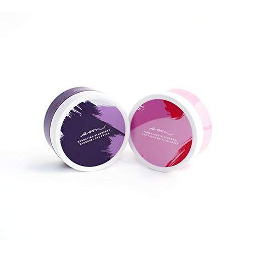 Hydrogel Eye Patch with Collagen, Korean Skincare Under Eye Masks for Dark Circles and Puffiness Jars Bundle, Pomegranate and Blueberry (30 pairs each) - Soon Skincare
