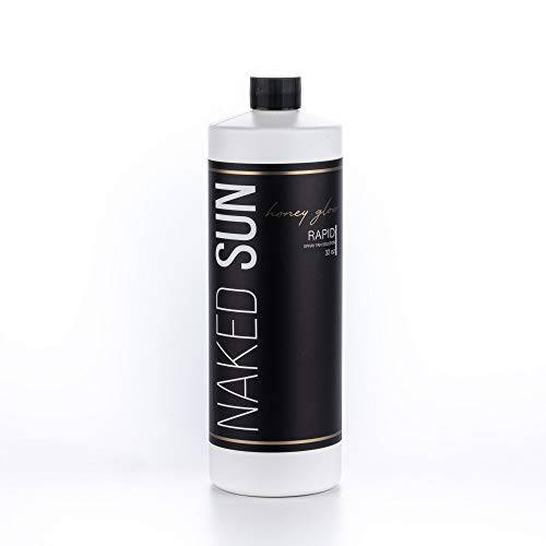 Naked Sun Spray Tan Solution - Honey Glow Violet Rapid Develop 1 Hour Express - 32 oz Airbrush Sunless Self Tanning Spray Mist