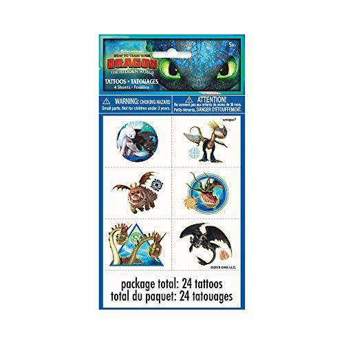 How To Train Your Dragon Party Temporary Tattoos | Assorted Designs | 24 Pcs