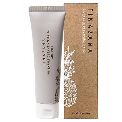 TINAZANA Pineapple Cleansing Balm | Vegan Beauty, Gel Facial Cleanser with Jojoba Oil, PHA, Healthy Skin, Paraben-free, Makeup Remover, Double Cleanse, Korean Skin Care, Gift for Women, 3.52 Oz (100g)