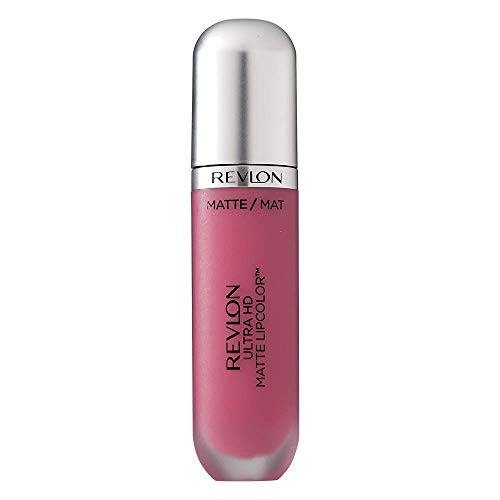 Revlon Ultra HD Matte Lipcolor, Velvety Lightweight Matte Liquid Lipstick in Pink, Devotion (600), 0.2 oz