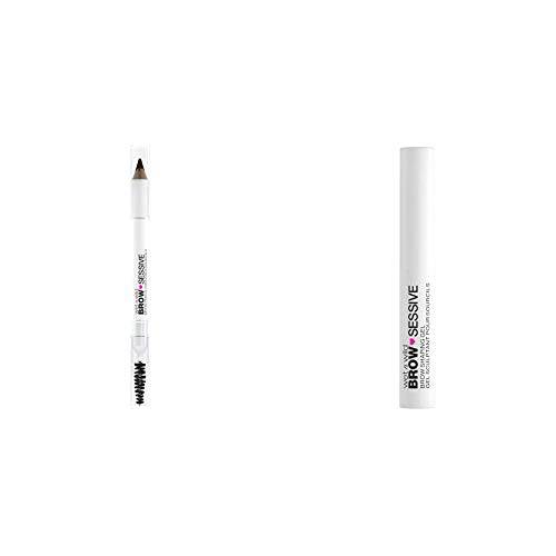 Wet n Wild Brow-Sessive Brow Pencil, Buildable Definition, Dark Brown + Wet n Wild Brow-Sessive Brow Shaping Gel with Brush, Clear