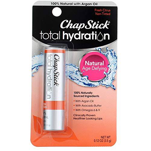 ChapStick Total Hydration Lip Care Balm, Fresh Citrus 0.12 oz ( Pack of 3)