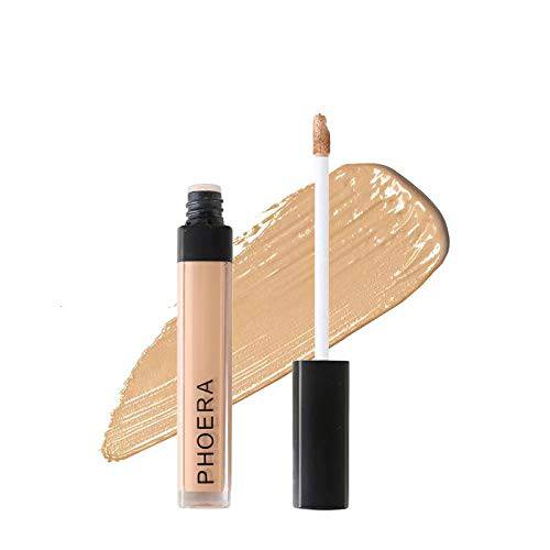 PHOERA Full Coverage Concealer, Anglicolor Liquid Concealer Makeup for Dark Circles, Tattoo, Freckles, High Adherence Hydrating Concealer for Women Mens Without Clumping and Cracking, 104 CUSTARD
