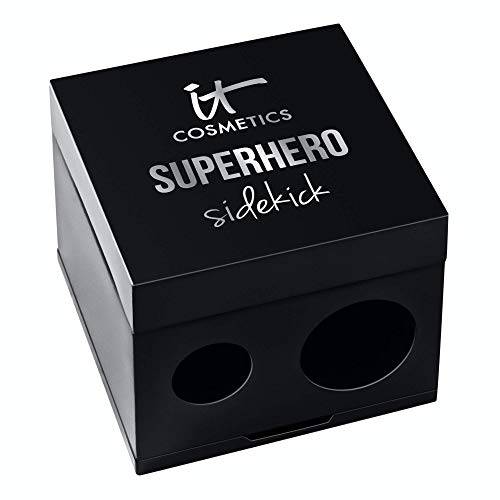 IT Cosmetics Superhero Sidekick Pencil Sharpener - 2-in-1 Sharpener with Built-in Removal Tool - Use with Thick or Thin Eyeliner & Lip Pencils - for The Most Precise Makeup Application