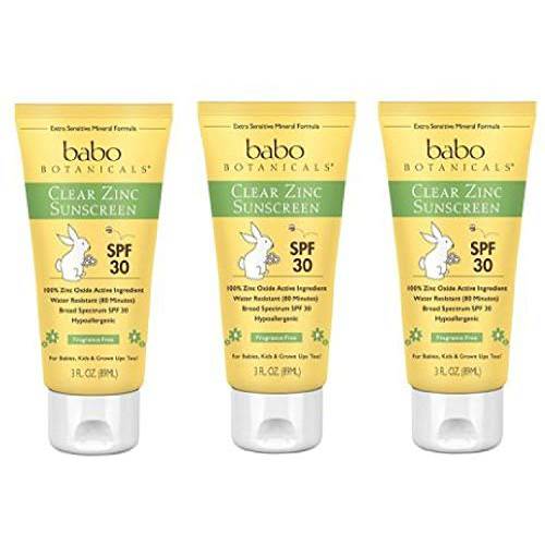 Sunscreen Spf 30, Unscented 3 Oz by Babo Botanicals (Pack of 3)3