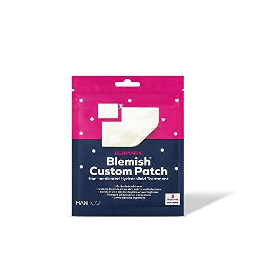 HANHOO - DermaFix Blemish Custom Patch | Designed for Cluster Acne and Wound Treatment - Reduce Blemishes and Heal Open Wounds - Hydrocolloid Skin Protection (2 Patch Count)