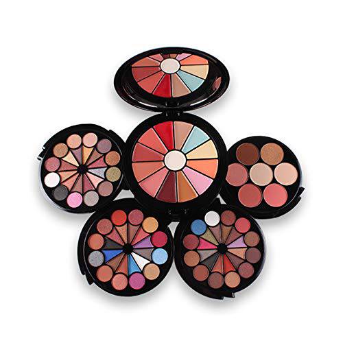 FantasyDay 90 Colors All in one Makeup Gift Set Holiday Birthday Beauty Cosmetic Essential Starter Bundle Include 72 Eyeshadow Palette, 3 Blush, 2 Compact Powder, 6 Lipstick, 6 Concealer, Contour