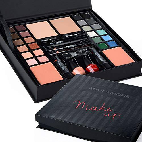 MAEPEOR All In One Makeup Kit for Girls Women 27 Piece Full Makeup Gift Set with Eyebrow Pencil Eyeliner Eyeshadow Palette Mascara Foundation Concealer Lip Gloss Lipstick Makeup Remover Makeup Brush (POP004B)