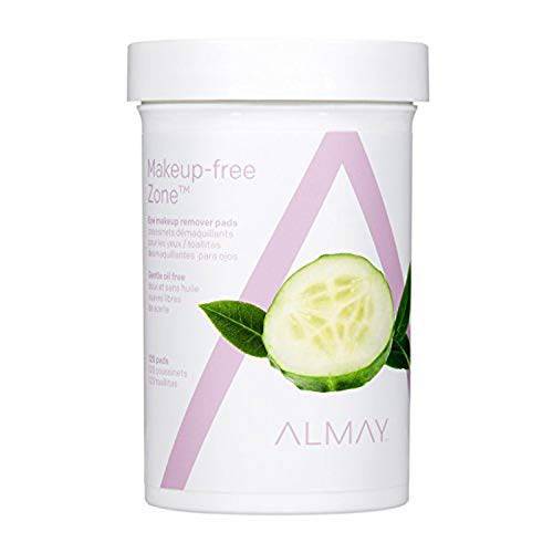 Almay Oil Free Gentle Eye Makeup Remover Pads, Hypoallergenic, Cruelty Free, -Fragrance Free, Ophthalmologist Tested, 120 Pads