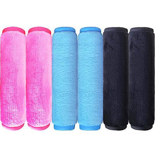Makeup Remover Towel (6 Pack), Reusable Microfiber Makeup Remover Cloth Removing All Makeup with Just Water 12 X 6 - Hot Pink/Blue/Black